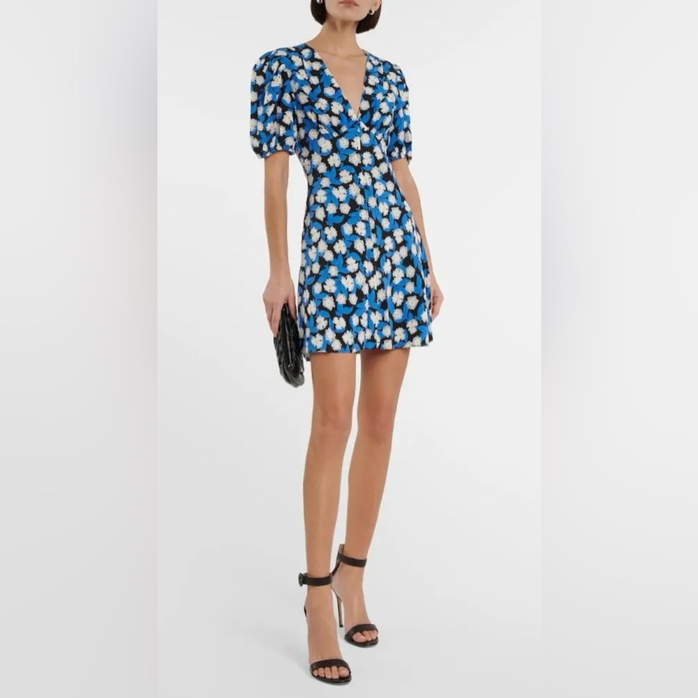 🆕🔖 Staud ✨ Mini Milla Dress ✨White Acid Floral Print ✨ Size 14 ✨ NWT!! - Picture 3 of 14